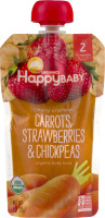 HappyBaby Organic Baby Food Stage 2 Carrots, Strawberries & Chickpeas