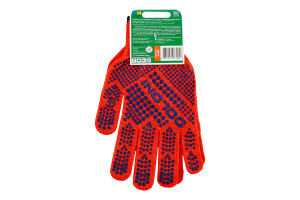 Рукавиці помаранчеві трикотажні з ПВХ 10клас р.10 Doloni