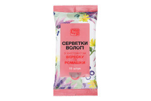Салфетки влажные с экстрактом вереска и ромашки Субота 15шт