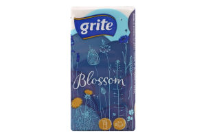 Хустинки носові Grite Blossom тришарові 10 шт