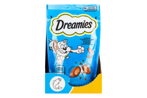Корм сухой для взрослых котов и котят старше 8 недель Со вкусом лосося Dreamies д/п 60г