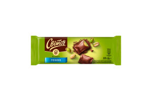 Шоколад молочный с начинкой из лесных орехов, начинкой с фисташковым вкусом и фисташками Exclusive Світоч м/у 225г