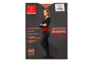 Колготи з утягувальними шортиками бежеві 40ден р.4 Day by Day