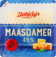 Сир Zlaty Syr Maasdamer напівтвердий 45%
