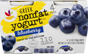 Ahold Greek Nonfat Yogurt Blueberry - 4 CT