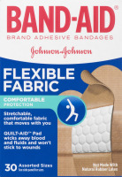Band-Aid Brand Adhesive Bandages Flexible Fabric Assorted Sizes - 30 CT