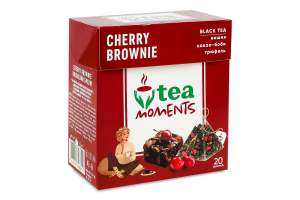 Чай черный байховый ароматизированный с добавлением растительного сырья Вишневый брауни Tea Moments к/у 20х1.8г