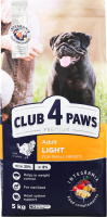 Корм д/дорослих собак малих порід Преміум Контроль ваги з високим вмістом індички сухий 5кг Клуб 4 лапи