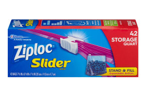 Ziploc Slider Bags Storage Quart - 42 CT