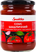 Соус з чорним перцем і часником Шашличний Smakko с/б 460г