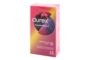 Презервативы латексные с ребрами и точками с силиконовой смазкой Pleasuremax Durex 12шт