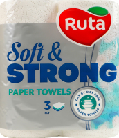 Рушники паперові 3-х шарові Soft&Strong Ruta 2шт