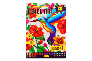Розмальовка для дозвілля №PM-85-01 Color by number №1 Pixel art Апельсин 1шт