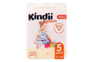 Трусики-підгузники для дітей 12-17кг 5 Junior Pants Kindii 20шт