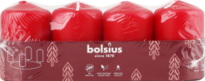 Свічка стовпчик мікс 60х40мм №9999 Bolsius 4шт
