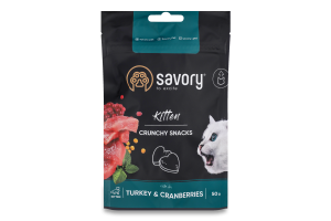 Ласощі д/росту кошенят з індичкою та журавлиною 50г д/п Savory