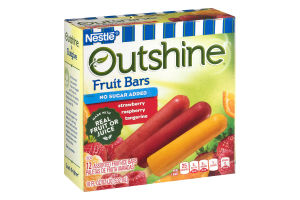 Nestle Outshine Fruit Bars No Sugar Added Strawberry, Raspberry, Tangerine - 12 CT