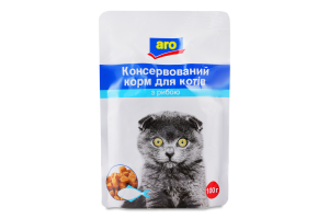 Корм консервированный для котов с рыбой Aro д/п 100г