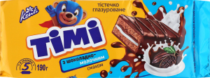 Тістечко глазуроване з шоколадно-молочним смаком Timi м/у 5х38г