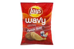 Lay's Wavy Original Potato Chips Family Size