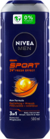 Гель для душа для тела, лица и волос 3в1 New formula Спорт Nivea Men 500мл