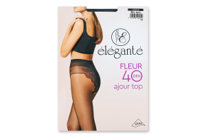 Колготки женские Elegante Fleur Ajour top 40den 4 nero