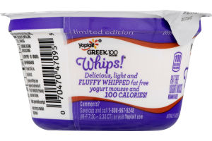 Yoplait Greek 100 Whips! Fat Free Yogurt Mousse Pumpkin Cheesecake