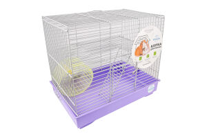 Клітка д/гризунів Міккі фіолетова хром з колесом 37*25*30см Природа