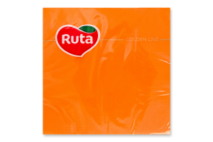 Серветки паперові 3-х шарові оранжеві 325х325мм Golden line Ruta 20шт