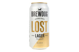Пиво 0.44л 4.5% світле фільтроване пастеризоване Lost Lager BrewDog з/б