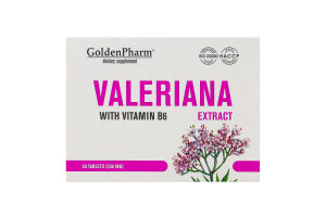Добавка дієтична Валеріана екстракт з вітаміном В6 50таблеток Голден фарм