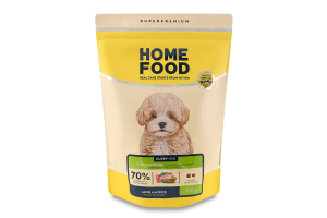 Корм сухой полнорационный для щенков малых пород Ягнятина и рис Home Food д/п 700г
