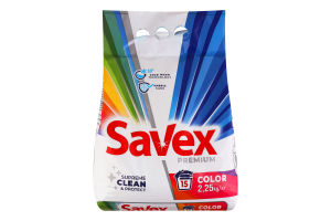 Средство моющее порошкообразное для автоматической стирки Color Premium Savex 2.25кг