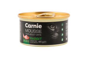 Корм д/дорослих котів Мус з кроликом насінням чіа томатами та желе 85г ж/б Carnie