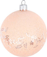 Куля новорічна мокко пластик пастель/рис 8см КМ