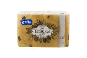 Папір туалетний 3-х шаровий Ecological Grite 24шт