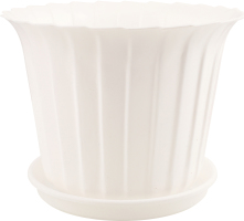 Горщик д/квітів Тюльпан білий 1,3л 16*10,5*12,5см з піддоном Еталон-С