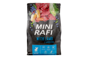Корм сухий повнораціонний для дорослих собак малих порід з ягням Rafi м/у 3кг