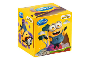 Серветки косметичні 3-х шарові Міньйони Smile 60шт