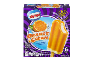 Nestle Orange & Cream Fruit Ice & Frozen Dairy Dessert Bars - 6 CT