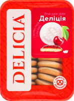 Печенье сдобное сбивное в молочной глазури со вкусом вишни Делиция Delicia лоток 300г