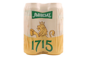 Пиво 4х0.48л 4.5% светлое пастеризованное 1715 Львівське ж/б