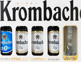 Набір Пиво Pils + 0.0% 4х0.33л + склянка 0.3л Krombacher к/у