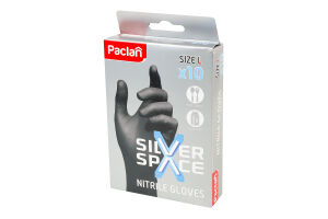 Рукавички нітрилові L Silver space Paclan 10пар
