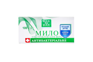 Мило туалетне тверде з екстрактом алое вера Антибактеріальне Day by Day 100г