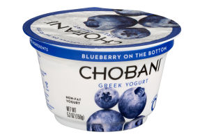 Chobani Greek Non-Fat Yogurt Blueberry On The Bottom Chobani