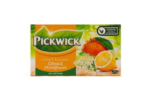 Чай фруктово-травяной ароматизированный Цитрус-бузина Fruit fusion Pickwick к/у 20х2г