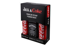 Набор Виски 0.7л 40% Old №7 Jack Daniel's + Напиток безалкогольный сильногазированный Coca-Cola 2х0.33л Jack&Coke к/у