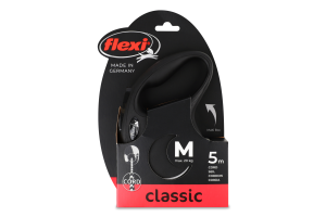 Повідець-рулетка д/собак до 20кг New Classic чорний трос р.M 5м Flexi