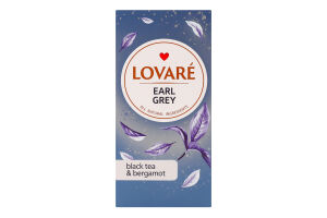 Чай черный цейлонский байховый мелкий с бергамотом Earl Grey Lovare к/у 24х2г